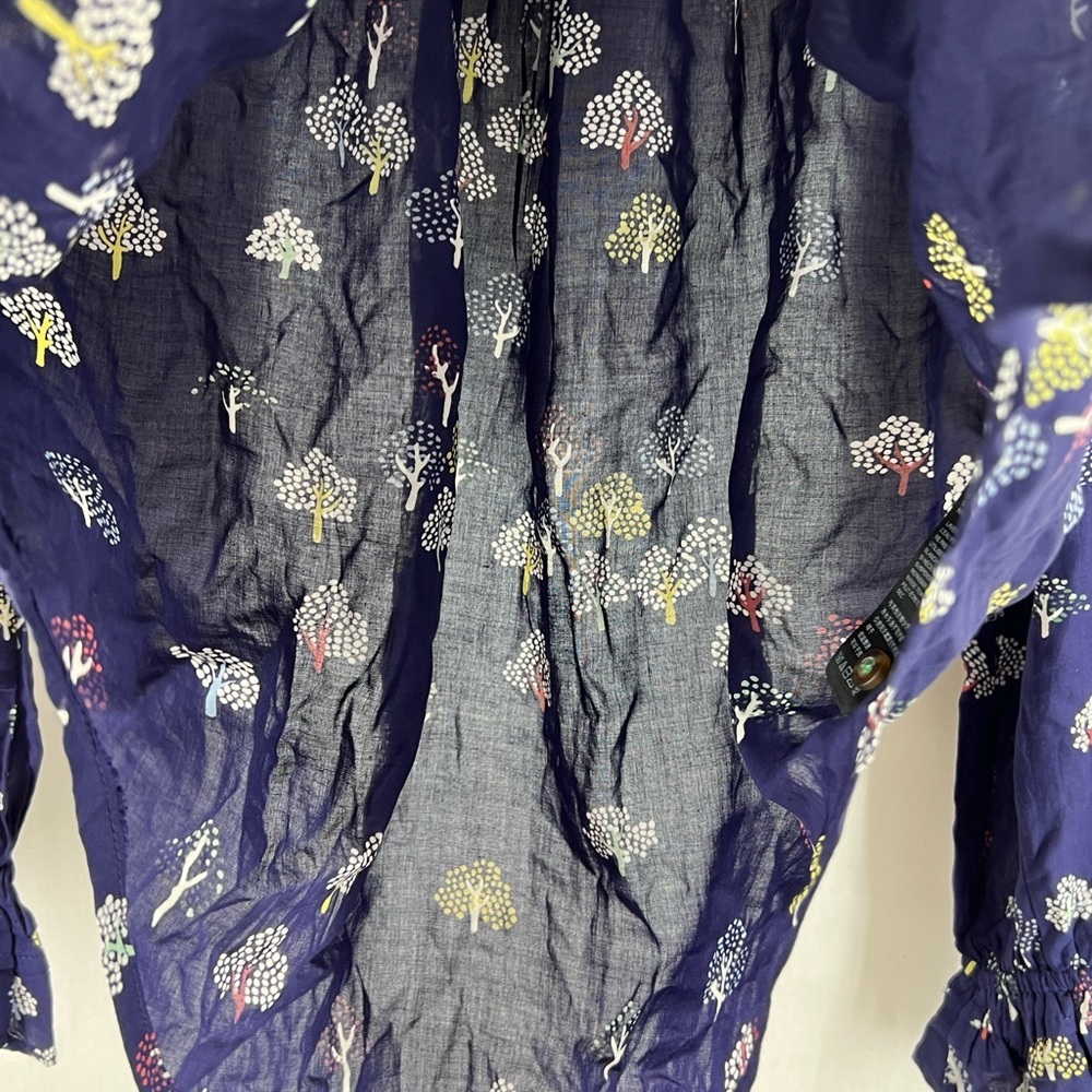 Maeve Anthropologie Colorful Tree Print Button Front Modal Shirt 4P - Picture 4 of 8